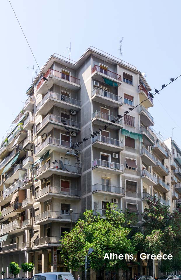 The tall apartment buildings of downtown Athens, Greece The tall apartment buildings of downtown Athens, Greece