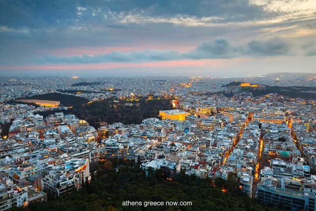 Athens Greece Sunset view from Lycabettus Hill Athens Greece Sunset view from Lycabettus Hill