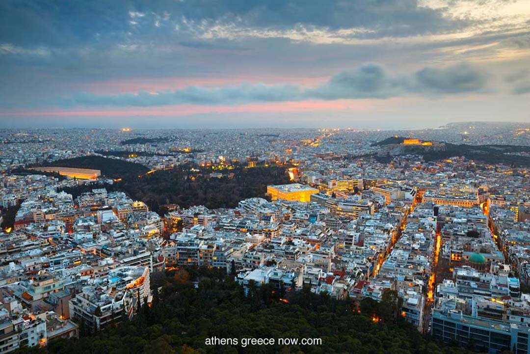 Athens Greece Sunset view from Lycabettus Hill Athens Greece Sunset view from Lycabettus Hill