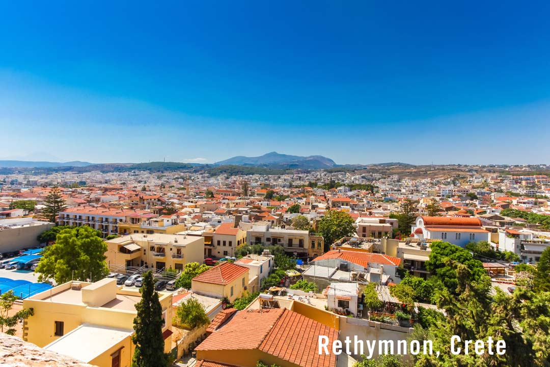 Rethimno aka Rethymnon rooftops on the island of Crete