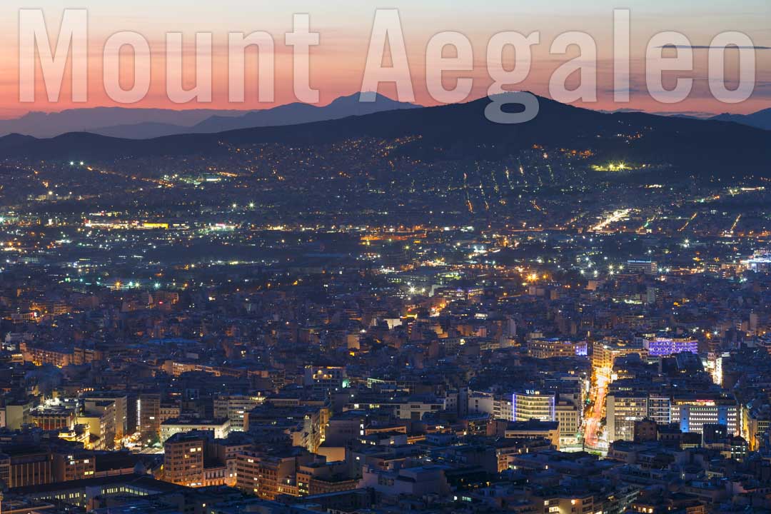 Click image to make larger - Sunset over Mount Aegaleo in Athens Sunset over Mount Aegaleo in Athens