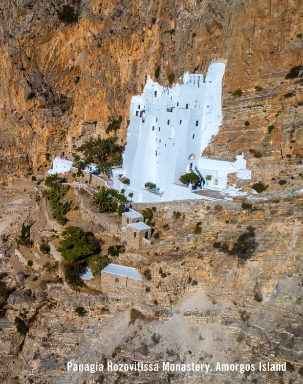 The mountainside Panagia Monastery on Amorgos Island