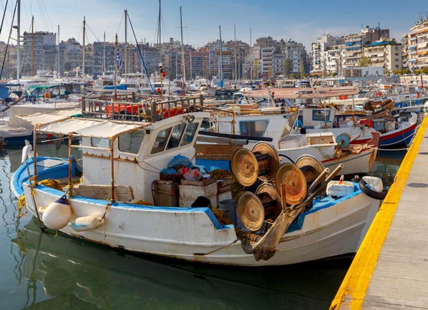 Boat in Harbor Greece
