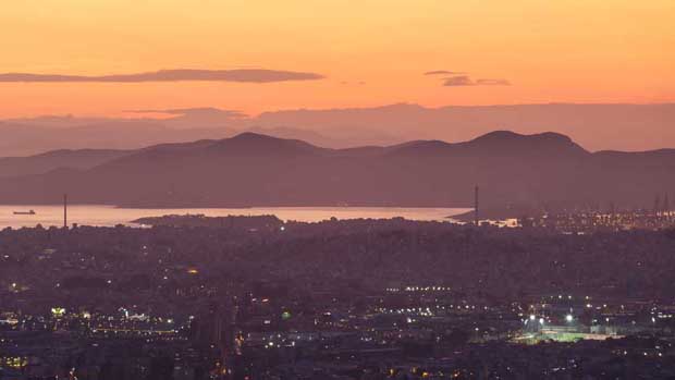 Sunrise Sunset Athens Greece