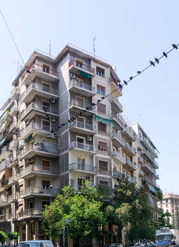 An apartment tower in Athens Greece
