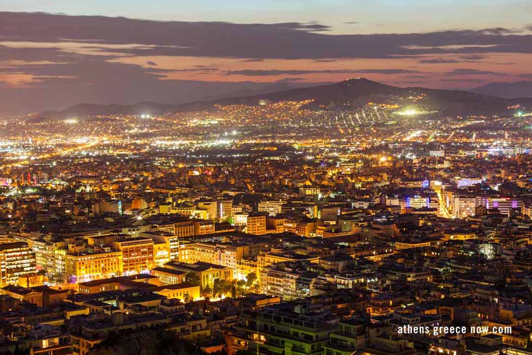 Click image to enlarge - Athens by night Athens by night