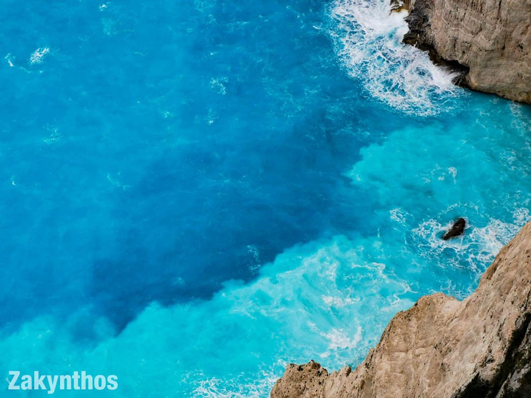 Zakynthos green aqua cyan turqouise colors on the coast Zakynthos green aqua cyan colors on the coast